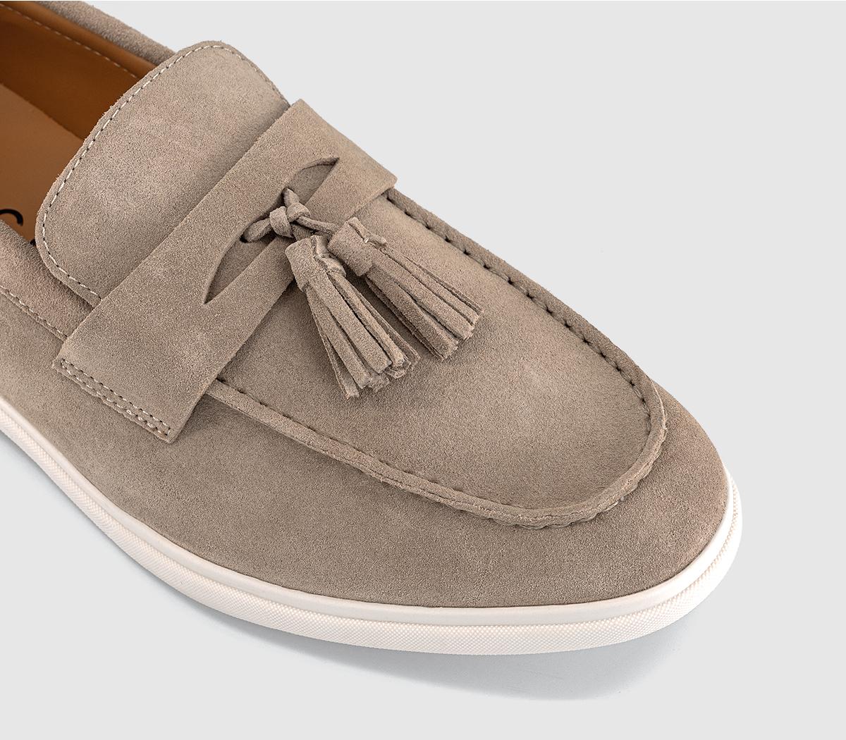 OFFICE Cairo Men's Tassel Loafers Stone Suede
