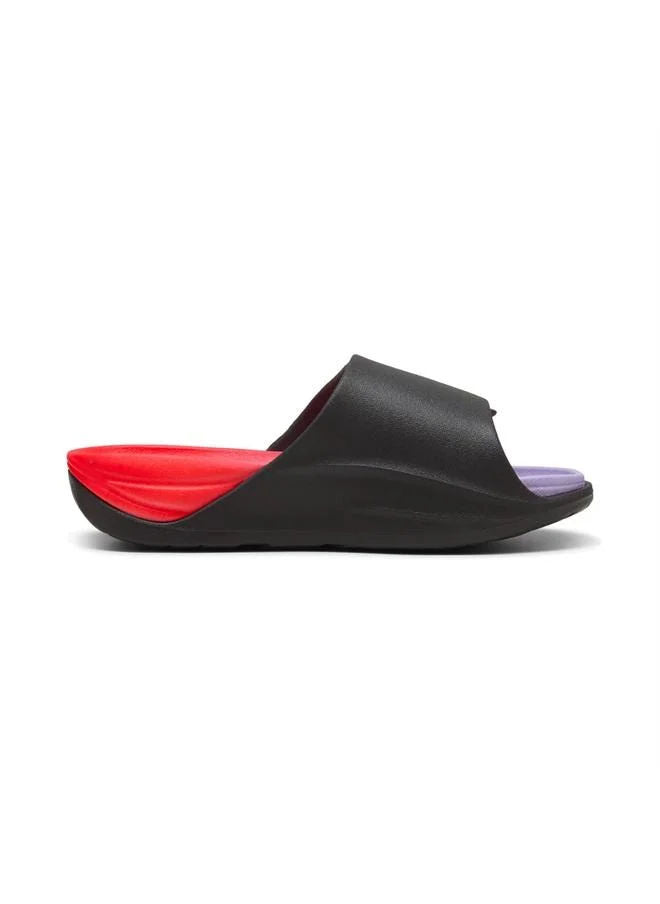 Puma Unisex Casual NITROcat Slide Sandals Moody Gray Light Lavender Ultra Red