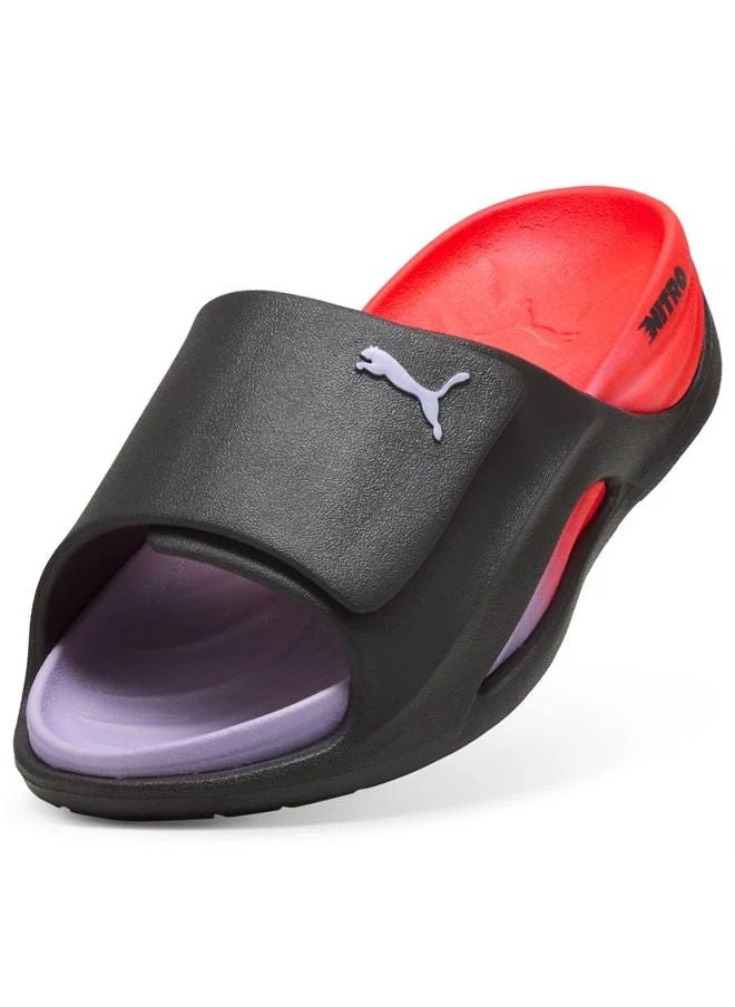 Puma Unisex Casual NITROcat Slide Sandals Moody Gray Light Lavender Ultra Red