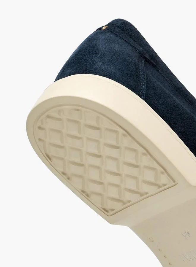 Duchini Men Casual Slip-On Leather Loafers Navy