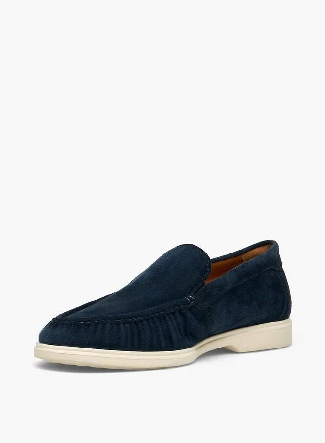 Duchini Men Casual Slip-On Leather Loafers Navy
