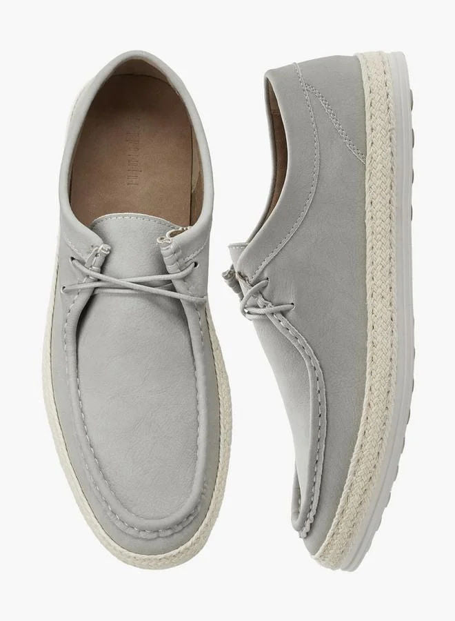 Peppermint Grey Men Lace-Up Espadrilles