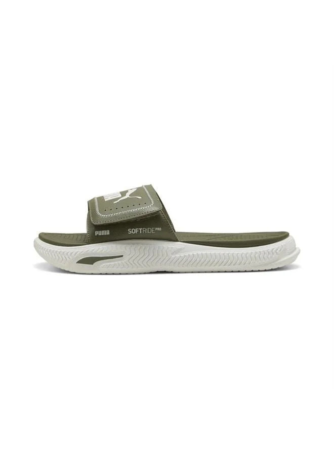 Puma Unisex Casual SoftridePro 24 V Slides Loden Green Warm White