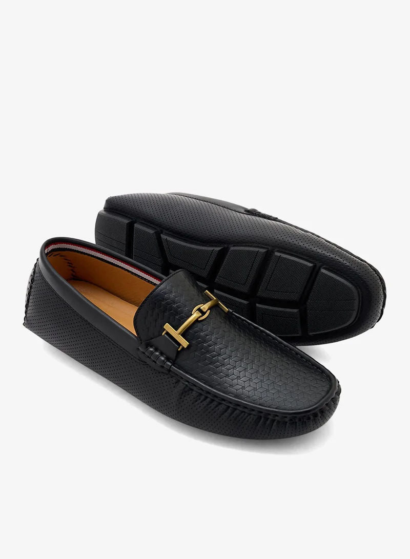 Robert Wood Men Casual Horsebit Driving Loafers Black Hs41020 1
