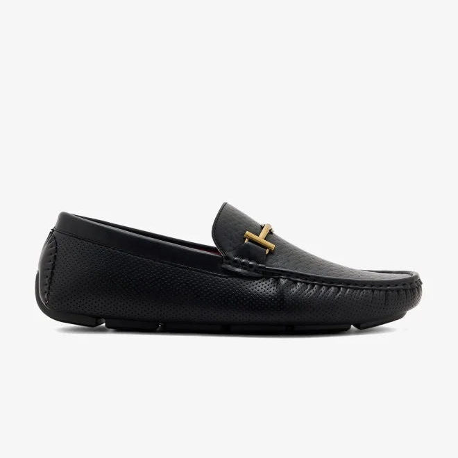 Robert Wood Men Casual Horsebit Driving Loafers Black Hs41020 1