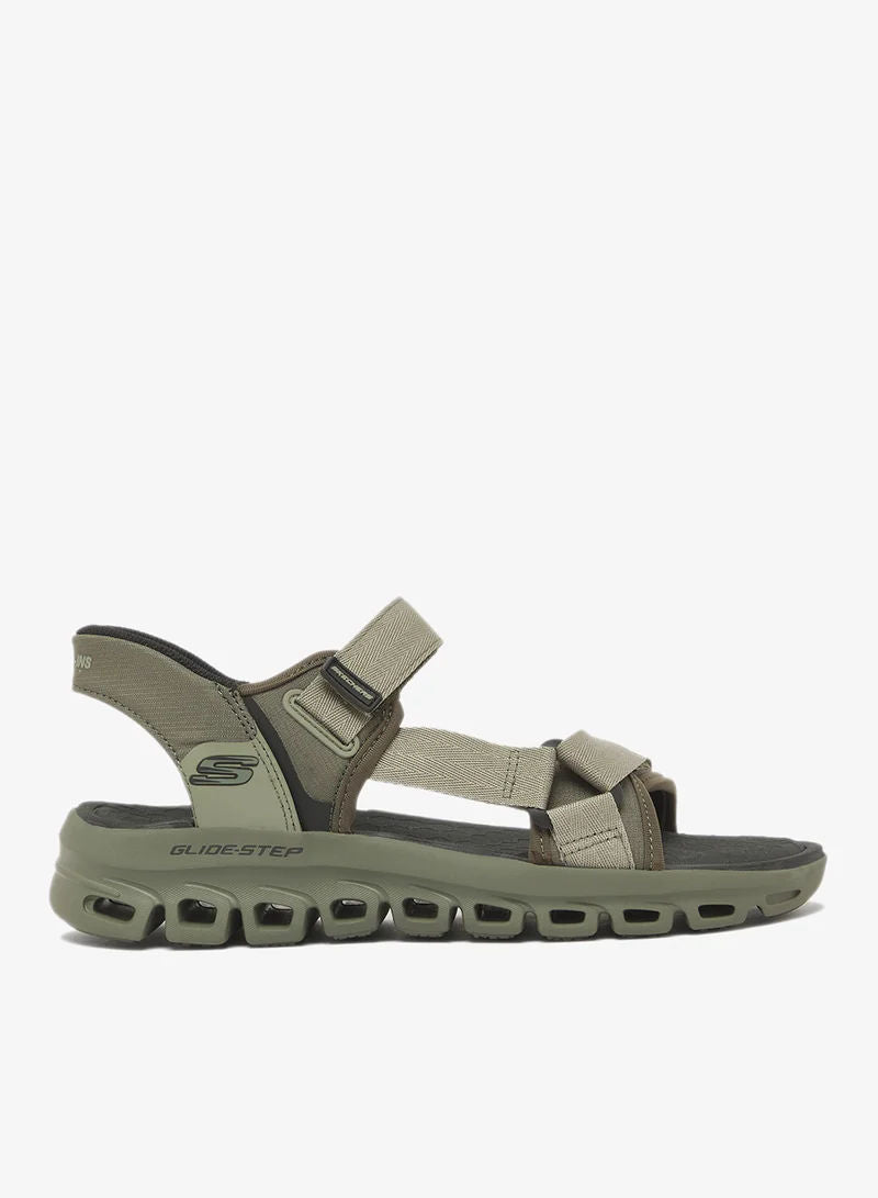 Skechers Men Casual Glide Step Sandals Olive Mesh/PU 233382 OLV