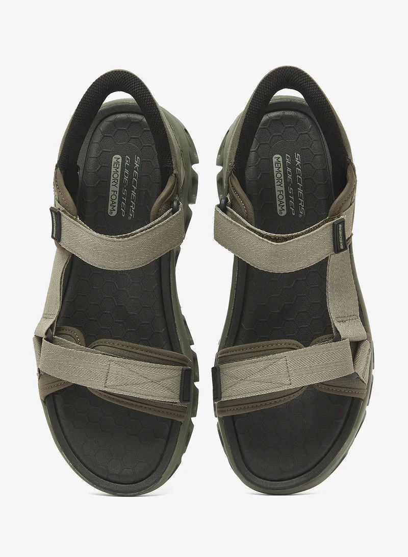 Skechers Men Casual Glide Step Sandals Olive Mesh/PU 233382 OLV