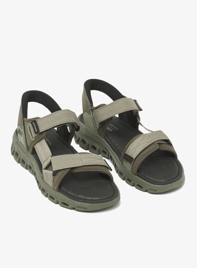 Skechers Men Casual Glide Step Sandals Olive Mesh/PU 233382 OLV
