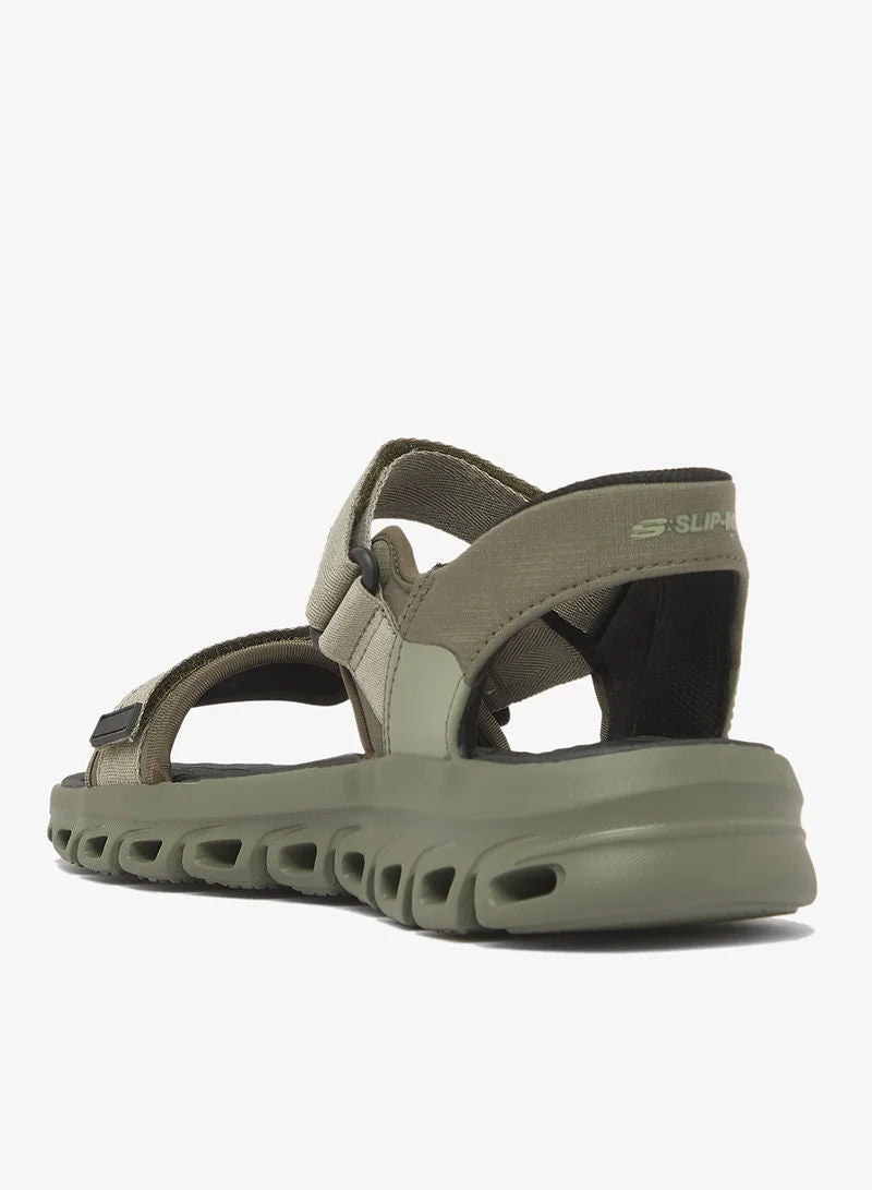 Skechers Men Casual Glide Step Sandals Olive Mesh/PU 233382 OLV