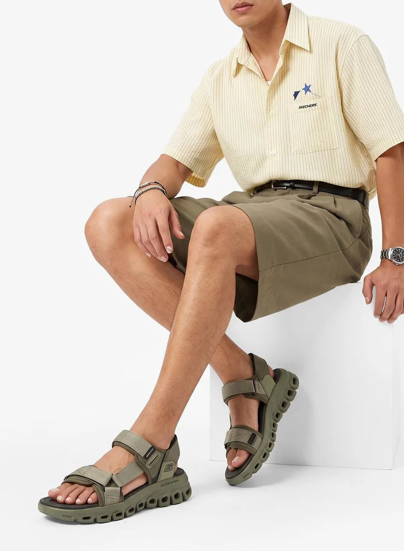 Skechers Men Casual Glide Step Sandals Olive Mesh/PU 233382 OLV