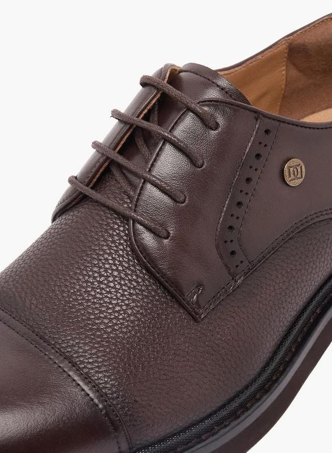 Duchini Men Formal Lace-Up Leather Derby Shoes