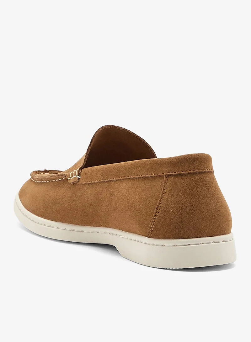 Robert Wood Men Casual Suede-Look Penny Loafers Tan Hs41024 1