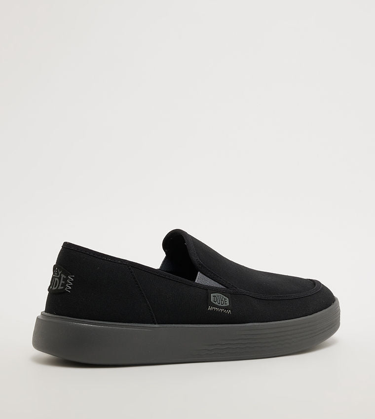 HEY DUDE SUNAPEE Canvas Slip-On Shoes Black