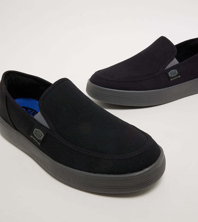 HEY DUDE SUNAPEE Canvas Slip-On Shoes Black