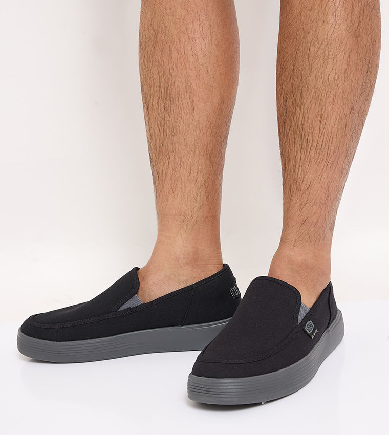 HEY DUDE SUNAPEE Canvas Slip-On Shoes Black