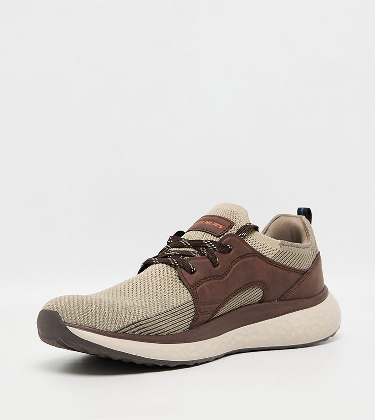 Skechers Men Casual LANCER Color Block Runner Sneakers Brown 210986-TPBR_TAUPE-BROWN