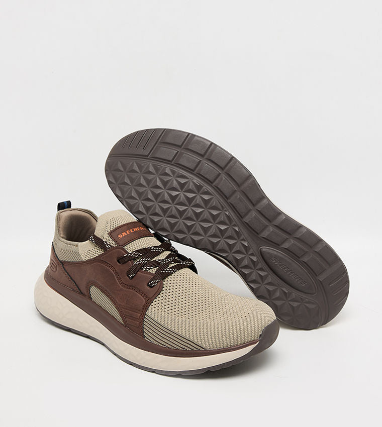 Skechers Men Casual LANCER Color Block Runner Sneakers Brown 210986-TPBR_TAUPE-BROWN