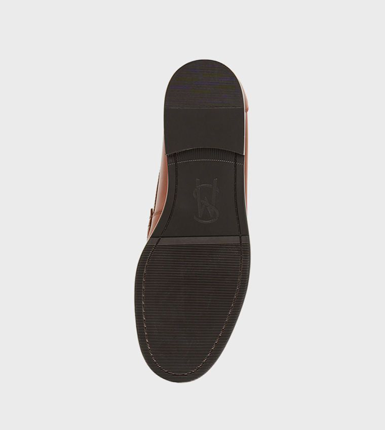 Steve Madden ABBELL Leather Slip-On Loafers Tan
