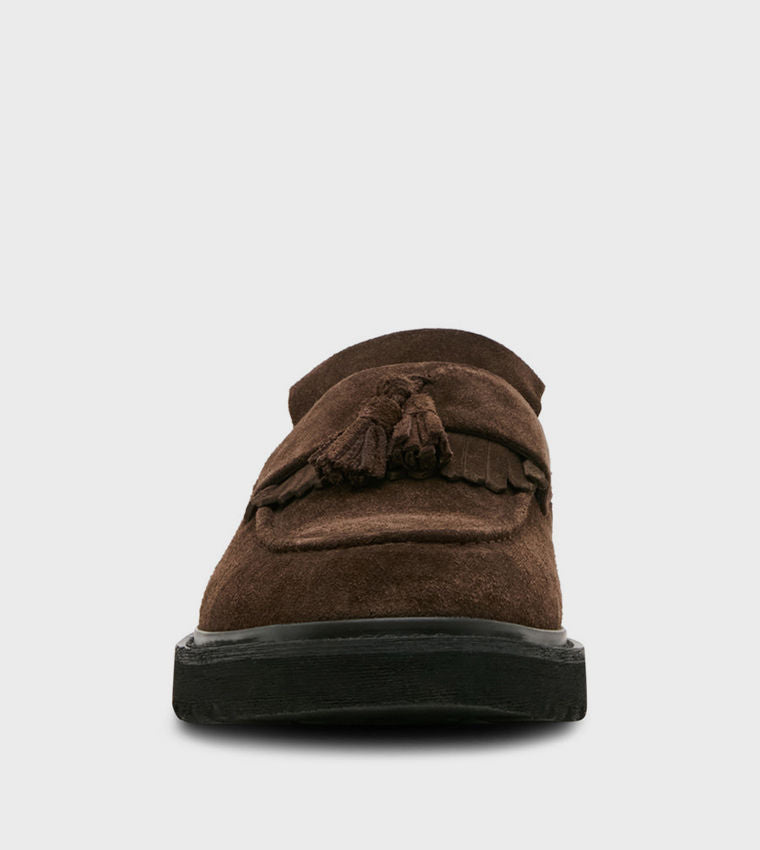 Steve Madden Men Casual DRAEL Round Toe Suede Loafers Brown DRAE01M1-205BROWN-SUEDE