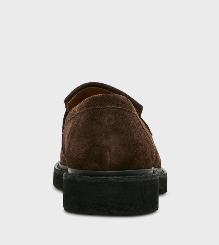 Steve Madden Men Casual DRAEL Round Toe Suede Loafers Brown DRAE01M1-205BROWN-SUEDE
