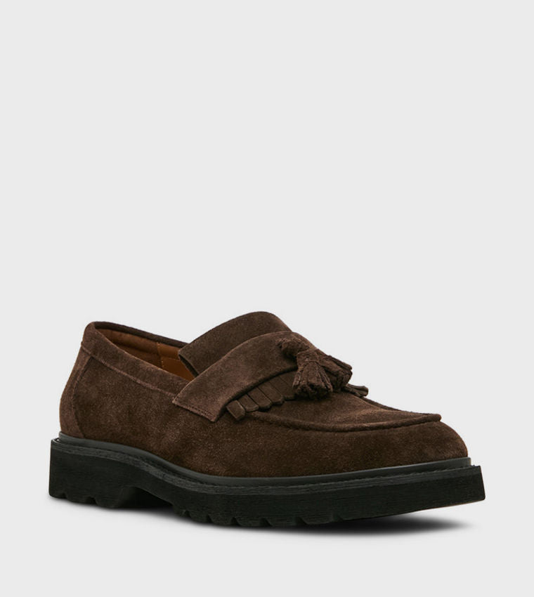 Steve Madden Men Casual DRAEL Round Toe Suede Loafers Brown DRAE01M1-205BROWN-SUEDE