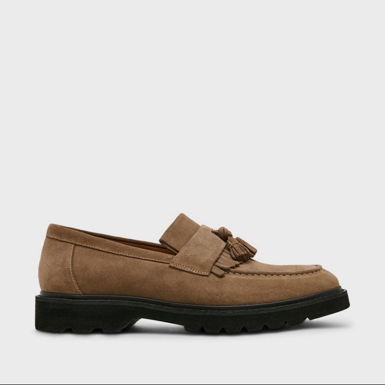 Steve Madden Men Casual DRAEL Round Toe Suede Loafers Taupe DRAE01M1-275TAUPE-SUEDE