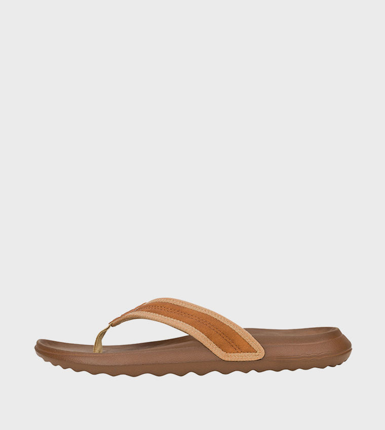 Hey Dude Myers Classic Flip-Flops Faux Leather Orange