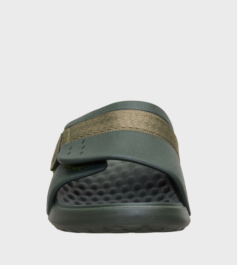 Hey Dude Wave Alt Slides Brown Adjustable Two‑Strap