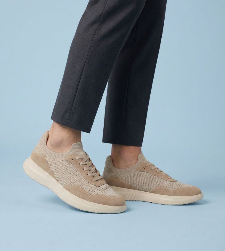 Aldo Men Casual DOYLE Textured Lace-Up Sneakers Beige 20DOYLE276_Light-Beige