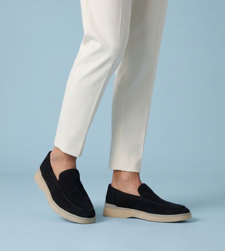 Aldo SHAYN Solid Slip-On Shoes Black Leather Casual Loafer