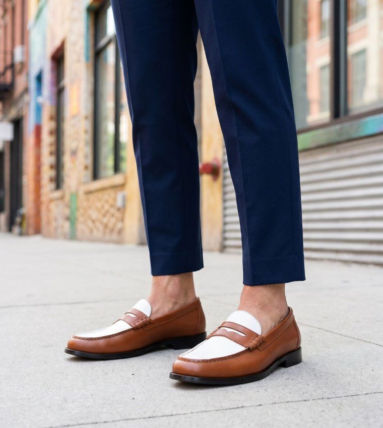 Steve Madden ABBELL Leather Slip-On Loafers Tan