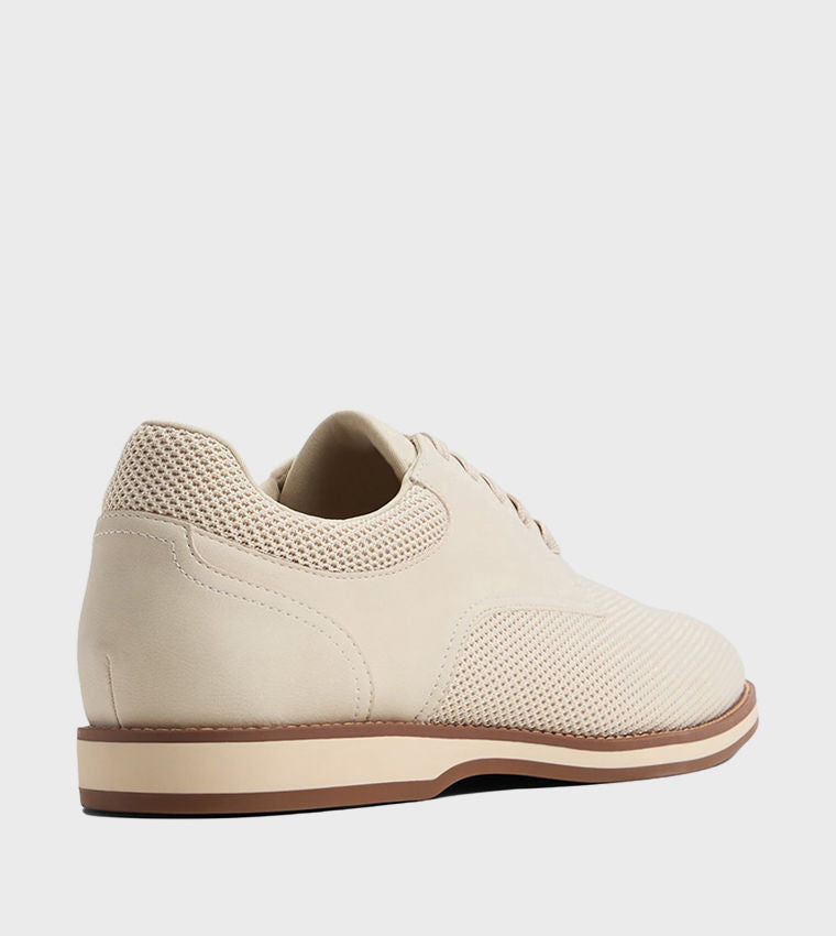 Aldo CCORBY Textured Round Toe Lace Up Shoes Beige
