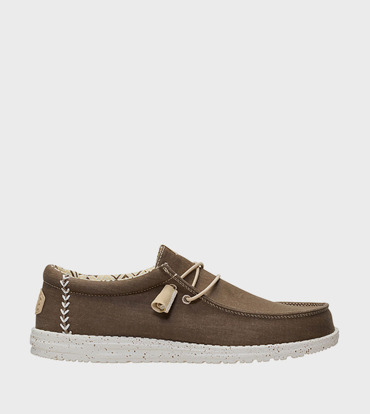 HEY DUDE Men Casual WALLY Stretch Canvas Slip-On Shoes