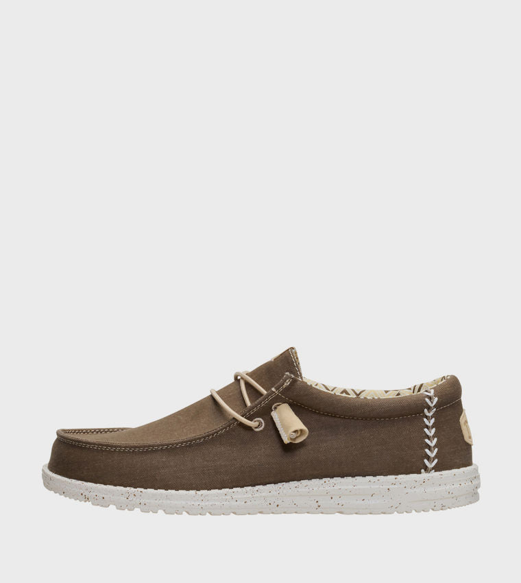 HEY DUDE Men Casual WALLY Stretch Canvas Slip-On Shoes