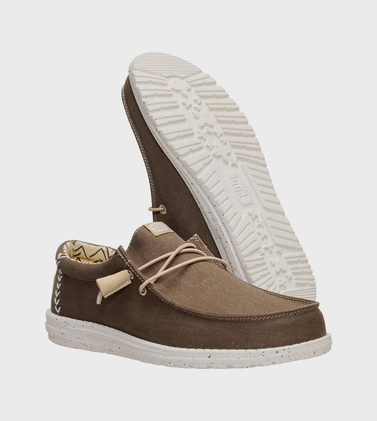 HEY DUDE Men Casual WALLY Stretch Canvas Slip-On Shoes