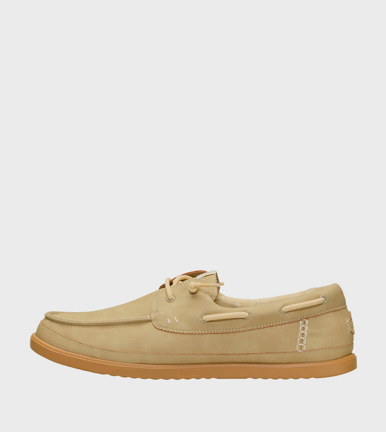 HEY DUDE Men Casual HARBOR Lo Classic Slip-On Shoes Beige