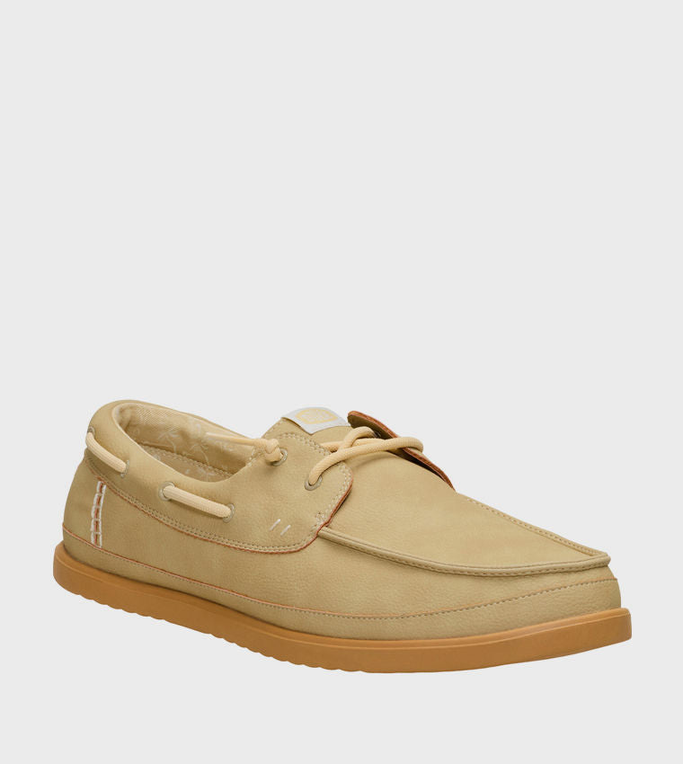 HEY DUDE Men Casual HARBOR Lo Classic Slip-On Shoes Beige