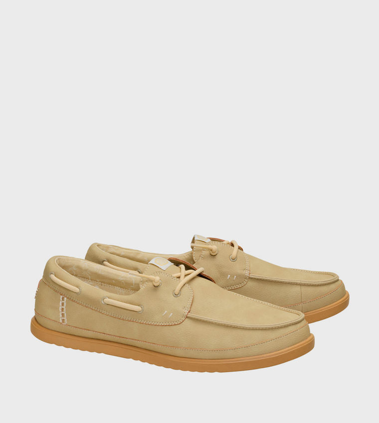 HEY DUDE Men Casual HARBOR Lo Classic Slip-On Shoes Beige
