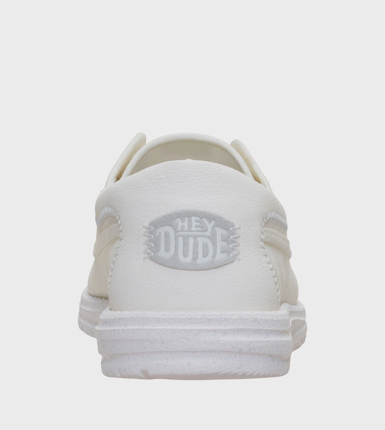 HEY DUDE Men Casual WALLY Stretch Canvas Slip-On Shoes White