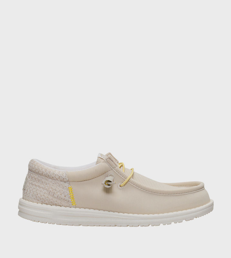 HEY DUDE Men Casual WALLY Funk Multi Mesh Slip-On Shoes Beige