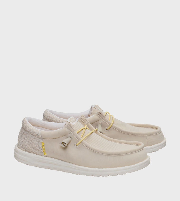 HEY DUDE Men Casual WALLY Funk Multi Mesh Slip-On Shoes Beige
