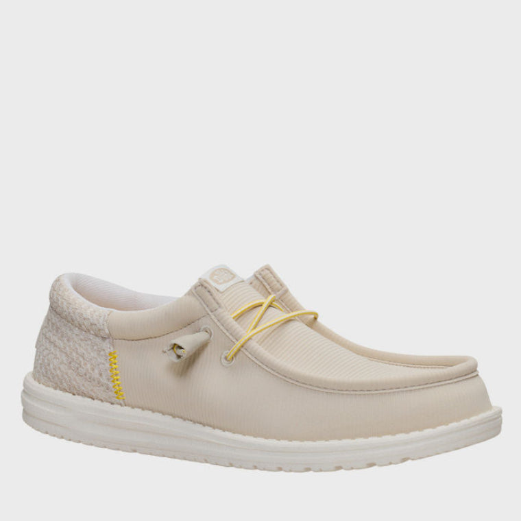 HEY DUDE Men Casual WALLY Funk Multi Mesh Slip-On Shoes Beige