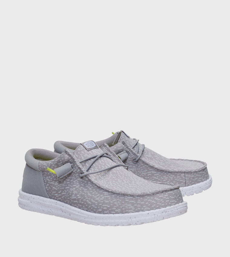 HEY DUDE Men Casual WALLY Funk Stretch Speckle Slip-On Shoes Grey