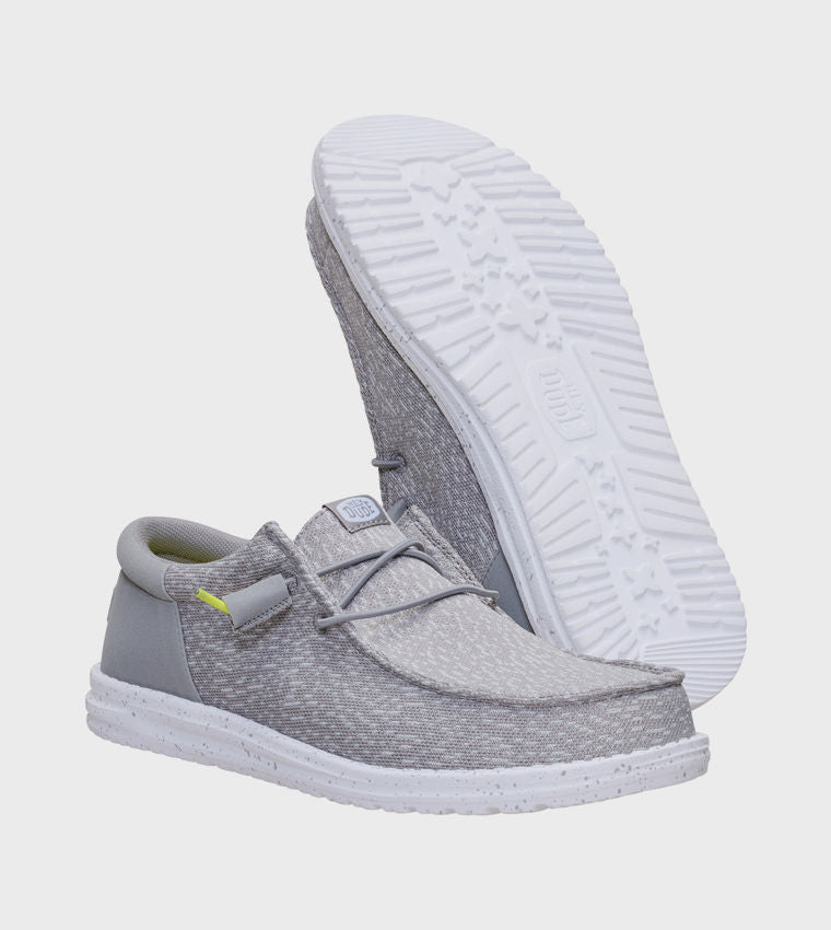 HEY DUDE Men Casual WALLY Funk Stretch Speckle Slip-On Shoes Grey