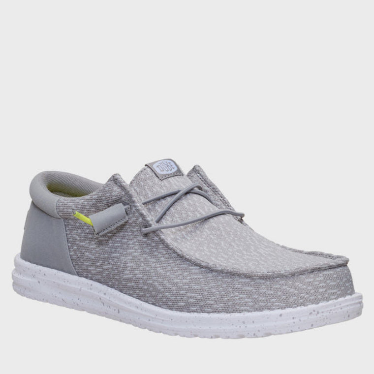 HEY DUDE Men Casual WALLY Funk Stretch Speckle Slip-On Shoes Grey