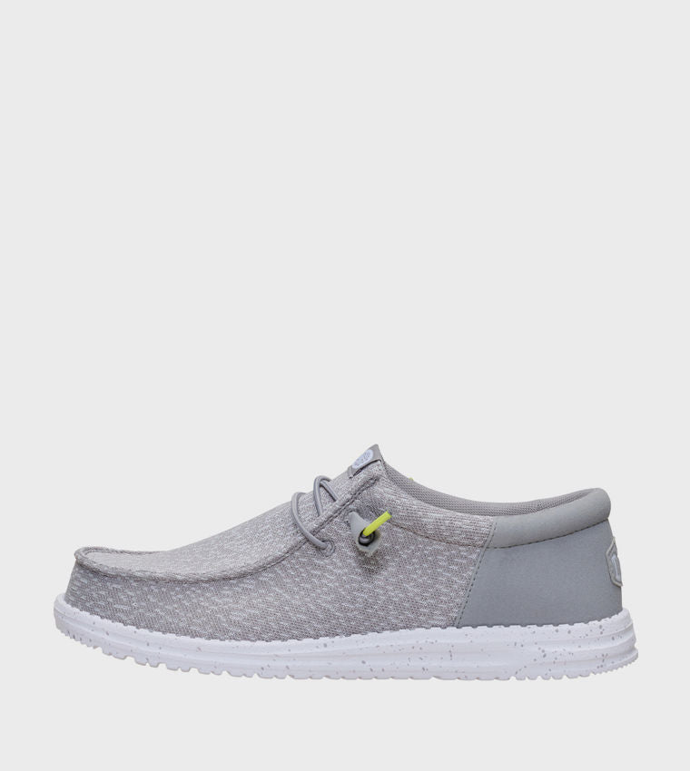 HEY DUDE Men Casual WALLY Funk Stretch Speckle Slip-On Shoes Grey