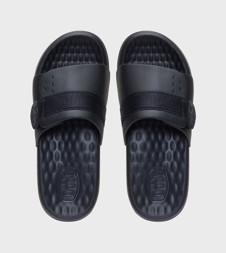HEY DUDE Men Casual WAVE ALT Open Toe Slides Black 45261_097