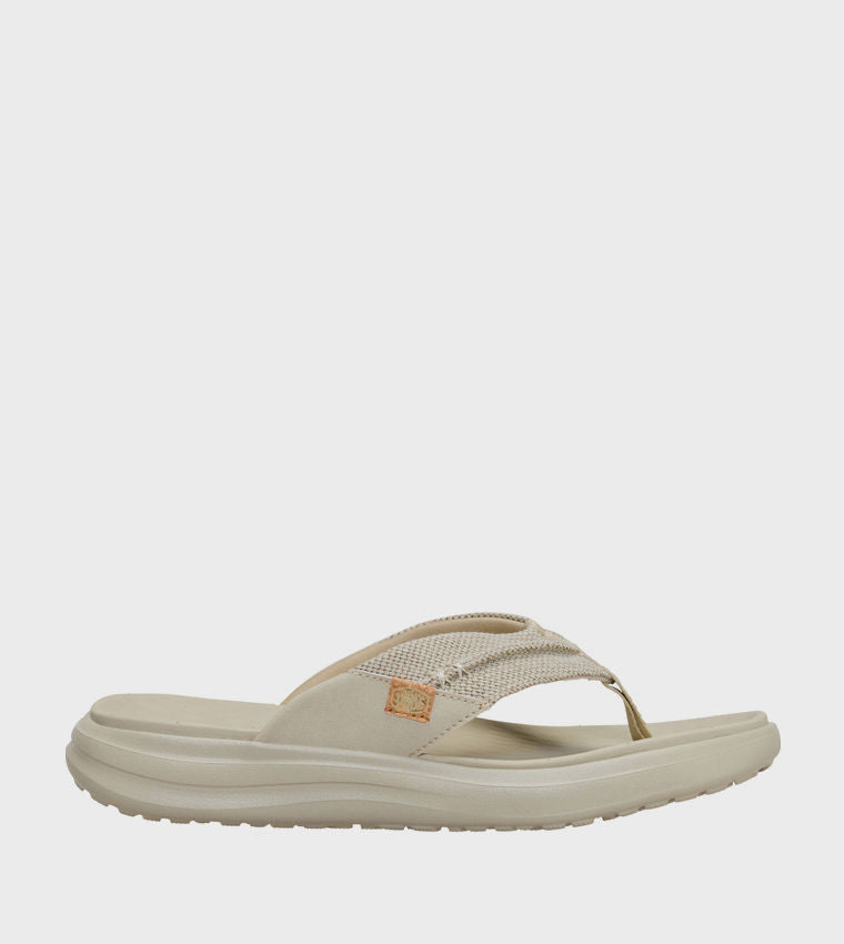 HEY DUDE Men Casual FINN Braided Flip-Flops Beige 45424_265