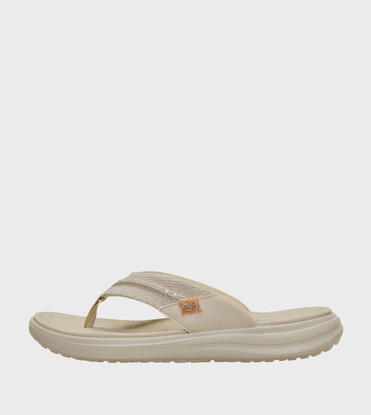 HEY DUDE Men Casual FINN Braided Flip-Flops Beige 45424_265