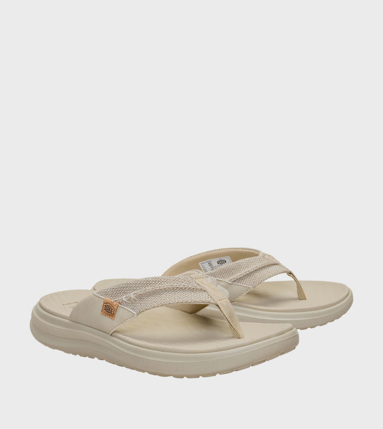 HEY DUDE Men Casual FINN Braided Flip-Flops Beige 45424_265